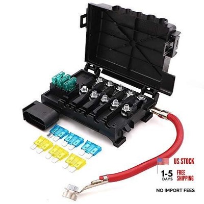 Battery Fuse Box Block Terminal 1J0937550 with 9pcs fuses With more fuses