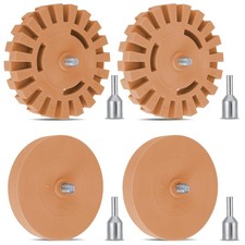 Eraser Wheel for Drill - 4 Pack Rubber Wheel Decal Remover Kit with Solid