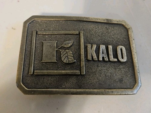 Vintage Kalo Labs Solid Brass Belt Buckle Kansas City Missouri