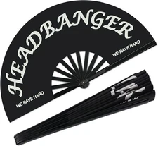 Large Rave Folding Clack Handheld Fan for Men/Women Beach Vacation Essentials Ha