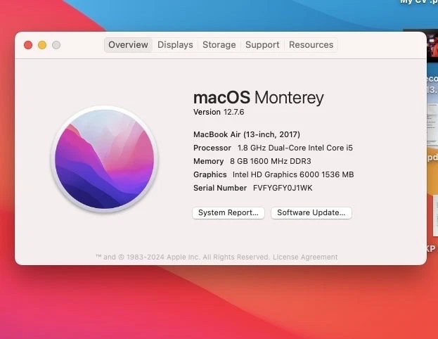 MacBook Air 13 inch Intel Core i5 1.8Ghz 2017 8GB RAM 256GB SSD A1466 1 - Image 4 of 4