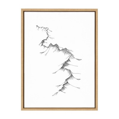 Kate and Laurel Sylvie Mountains Framed Canvas Wall Art by Viola Kreczmer, 18x24