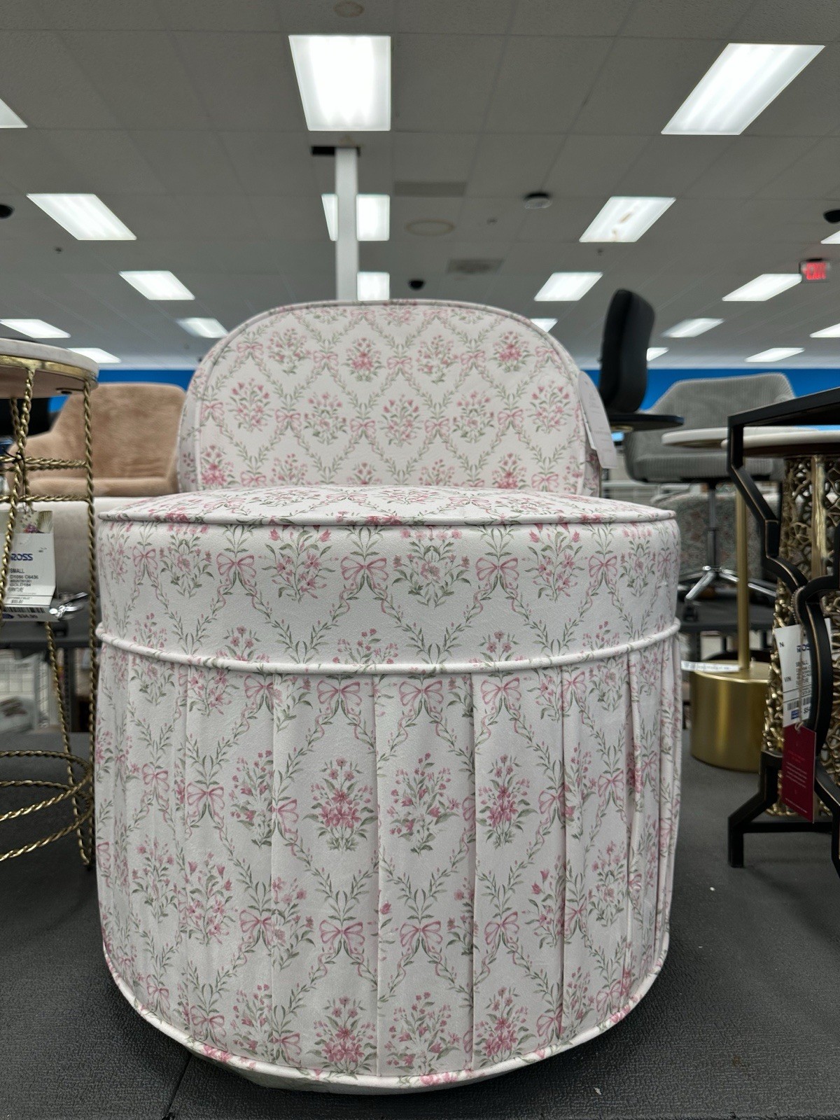 Pink Floral And Boss Vanity Chair
