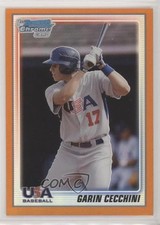 2010 Bowman Chrome 18U USA Team Orange Refractor 18/25 Garin Cecchini 7fb