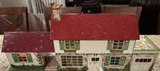 Vintage Marx DISNEY Tin Litho Doll House 2-Story w/garage, Breezeway  Suite 38"