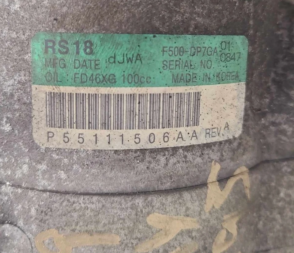 09-12 JEEP LIBERTY 09-11 A/C COMPRESSOR DE AR CONDICIONADO BOMBA MOTOR 3,7L - Imagem 3 de 4