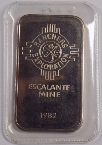 1982 Escalante Mine Johnson Matthey JM 1 troy oz .999 fine silver art bar sealed