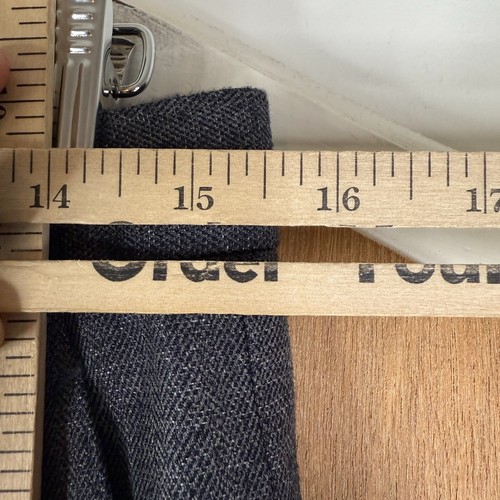 VINTAGE Double Breasted Suit Mens 38R Gray Bespoke Canvas Cotton Pants 30x30 - Picture 13 of 20