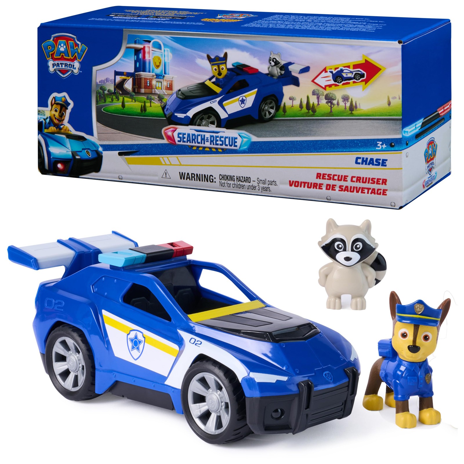 Paw Patrol: Search & Rescue, Chase Rescue Cruiser Vehicle with 2 Figures, Police