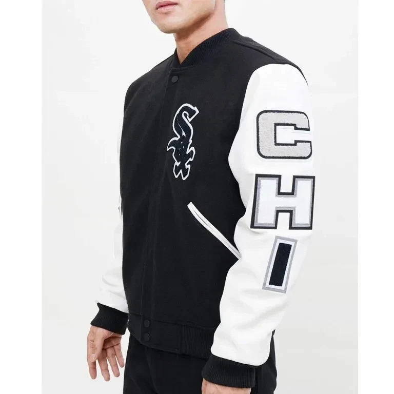 Chicago White Sox Varsity Black WoolSleeves Letterman Jacket