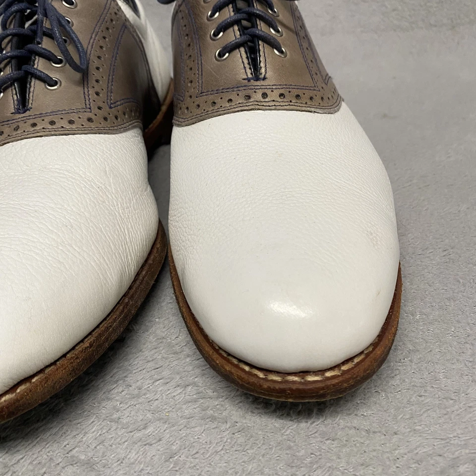 Allen Edmonds Redan 2.0 Golf Shoes Mens 14 D White Brown Honors Collection Read - Image 4 of 4