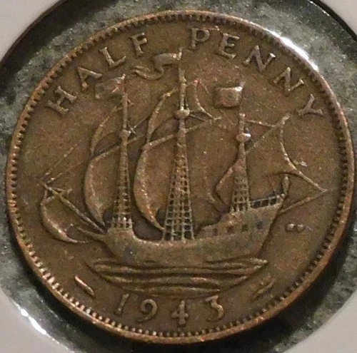 Photo of a 1943 George VI Half Penny from an eBay sale