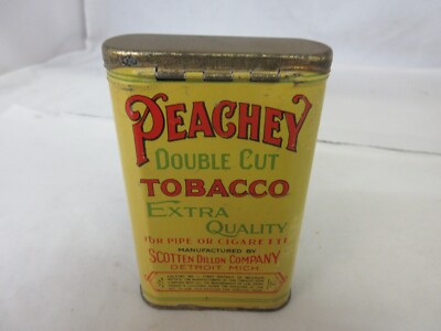 peachy tobacco VINTAGE ADVERTISING EMPTY PEACHY VERTICAL POCKET TOBACCO TIN D-47 peachy tobacco VINTAGE ADVERTISING EMPTY PEACHY VERTICAL POCKET TOBACCO TIN D-47