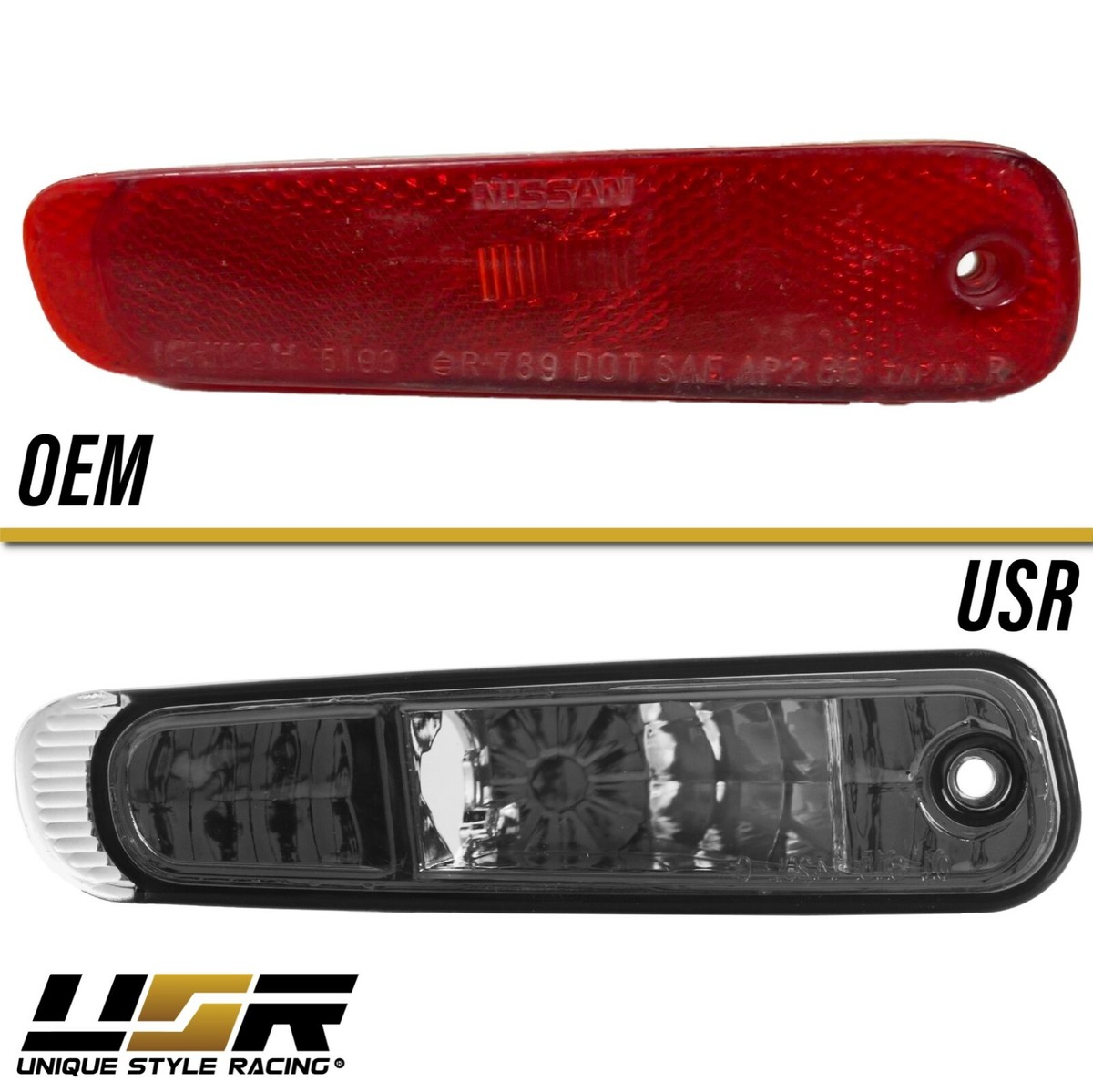 COMBO Smoke Bumper Signal +Bumper Side Marker Light For 90-96
