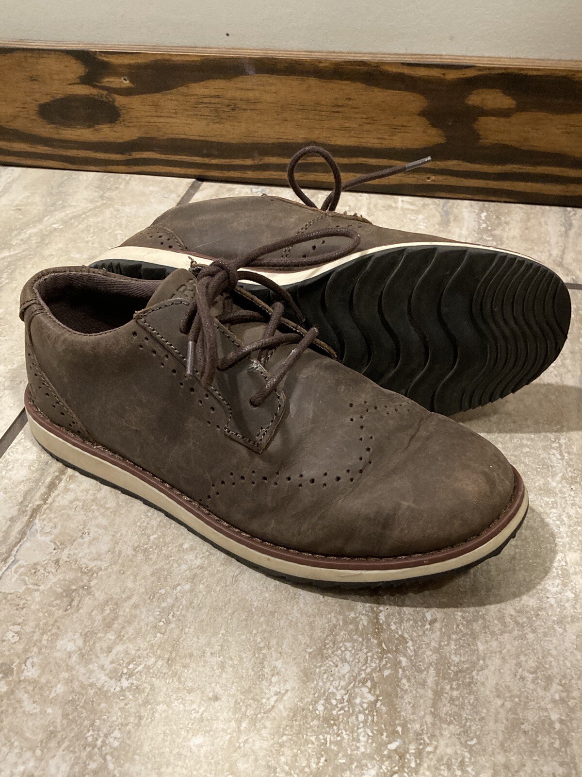 SAOLA Abito Oxford Sperry Top Sider Windward ragazzo 2M pelle marrone stringato punta alare