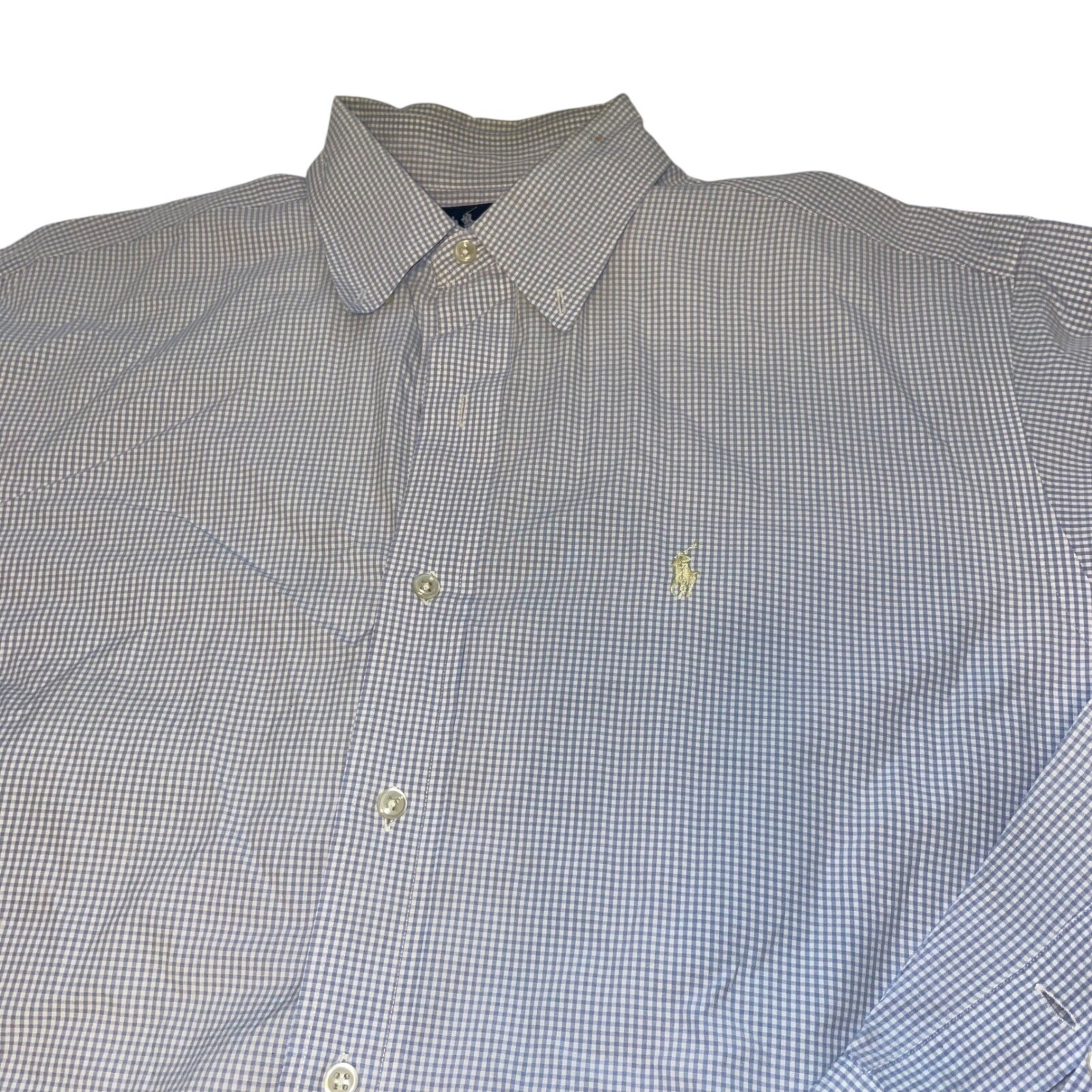 Ralph Lauren Gingham Dress Shirt Long Sleeve Button Down Classic Fit Mens M