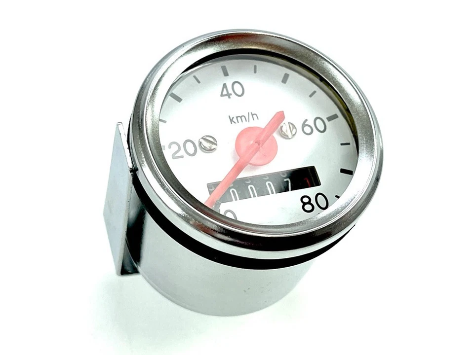 Hercules Tacho weiß 48mm Mofa Prima M 2 3 4 5 Optima Moped Tachometer 80km/h NEU - Bild 2 von 4