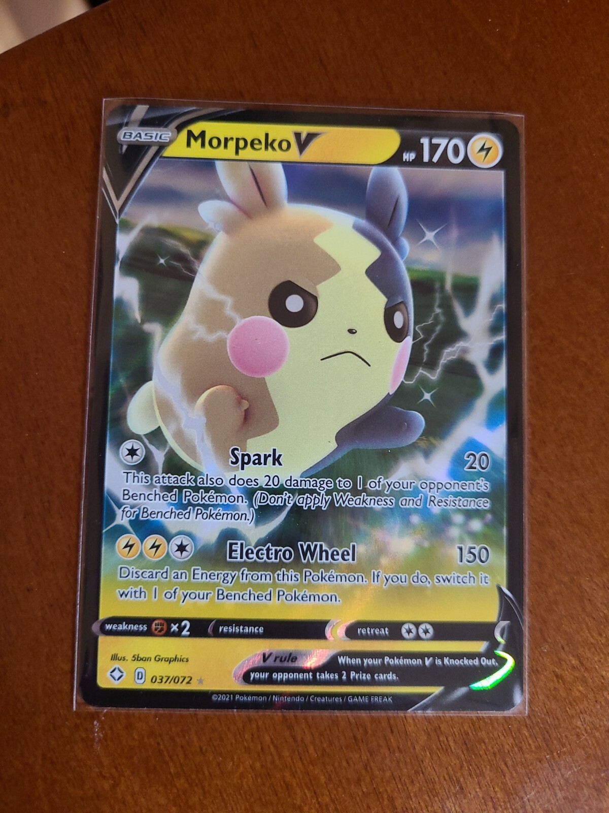 Pokemon Shining Fates Morpeko V Full Art Holo - 37/72 - pack fresh 🔥🔥