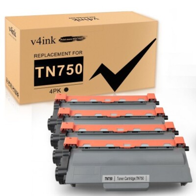 V4INK 4-Pack Compatible Toner Cartridge Replacement TN750/TN720