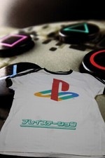 PS2 PlayStation Japan  Gaming  T-Shirt  stained