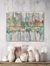 Rustic Canvas Painting Handmade Original Acrylic Fluid Art Home Decor