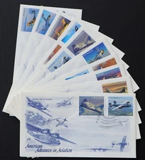U.S. Used #3916 - 3925 37c Aviation Set of 10 ArtCraft First Day Covers