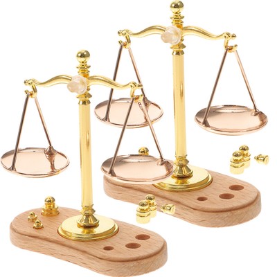  2 Pcs Mini -Balance -Modell Kind Kleinkind Spielzeug Retro-Waage