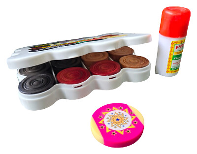 Carrom Steine, Striker und Pulver Komplettsatz Für den Tunier