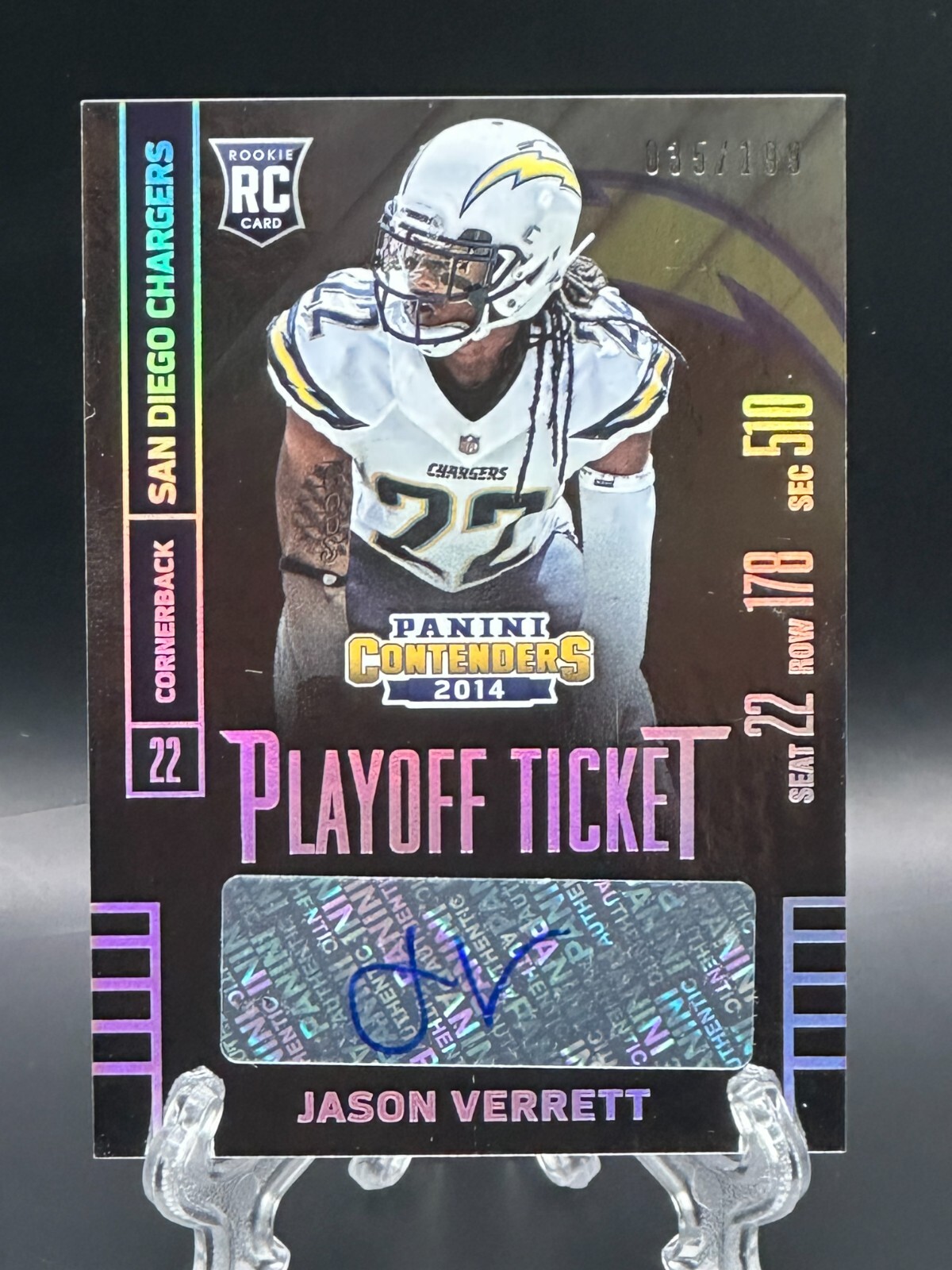 Jason Verrett Panini Contenders #139 Autograph-Playoff Ticket