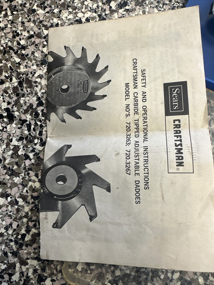 Craftsman Adjustable Carbide Tipped Wobble Dado Saw Blade 8 Tooth 7", 9