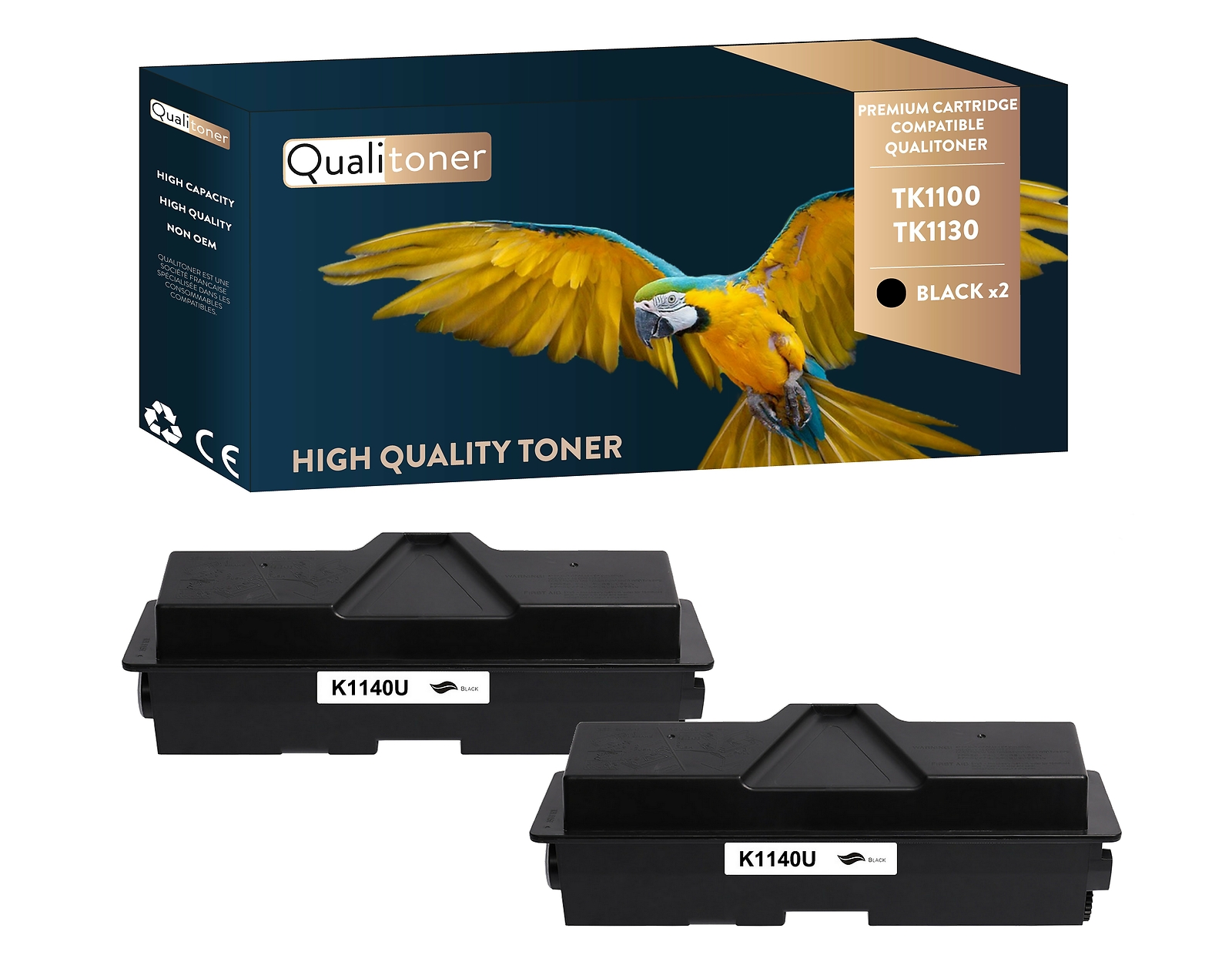 Toners TK1100 TK1130 TK1140 Noir pour Kyocera, parfaits pour le télétravail quotidien
