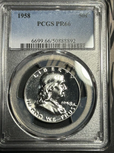 1958 PCGS PR66 Proof Silver Ben Franklin Half Dollar - 50c US Coin