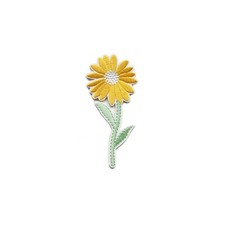 Yellow Daisy Flower Iron-On Embroidered Patch   Cheerful and Bright