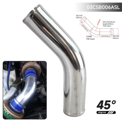 60mm 2.36'' 45 Grad Ellenbogen Aluminium Turbo Ladeluftkühler Rohr Rohrleitungen 