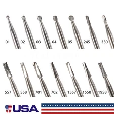 10-100 Dental FG Straight Fissure Plain Carbide Burs  for High Speed Handpiece