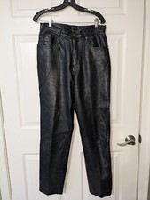 Vintage Saks Fifth Avenue 100 Genuine Leather Pants Women's Size 12 Black