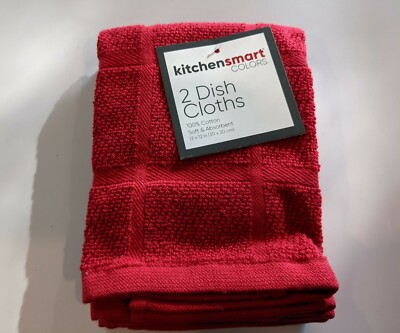 #ad Bed Bath amp; Beyond Kitchensmart Red Windowpane Kitchen Dish Towels. Set of 2 $10.00