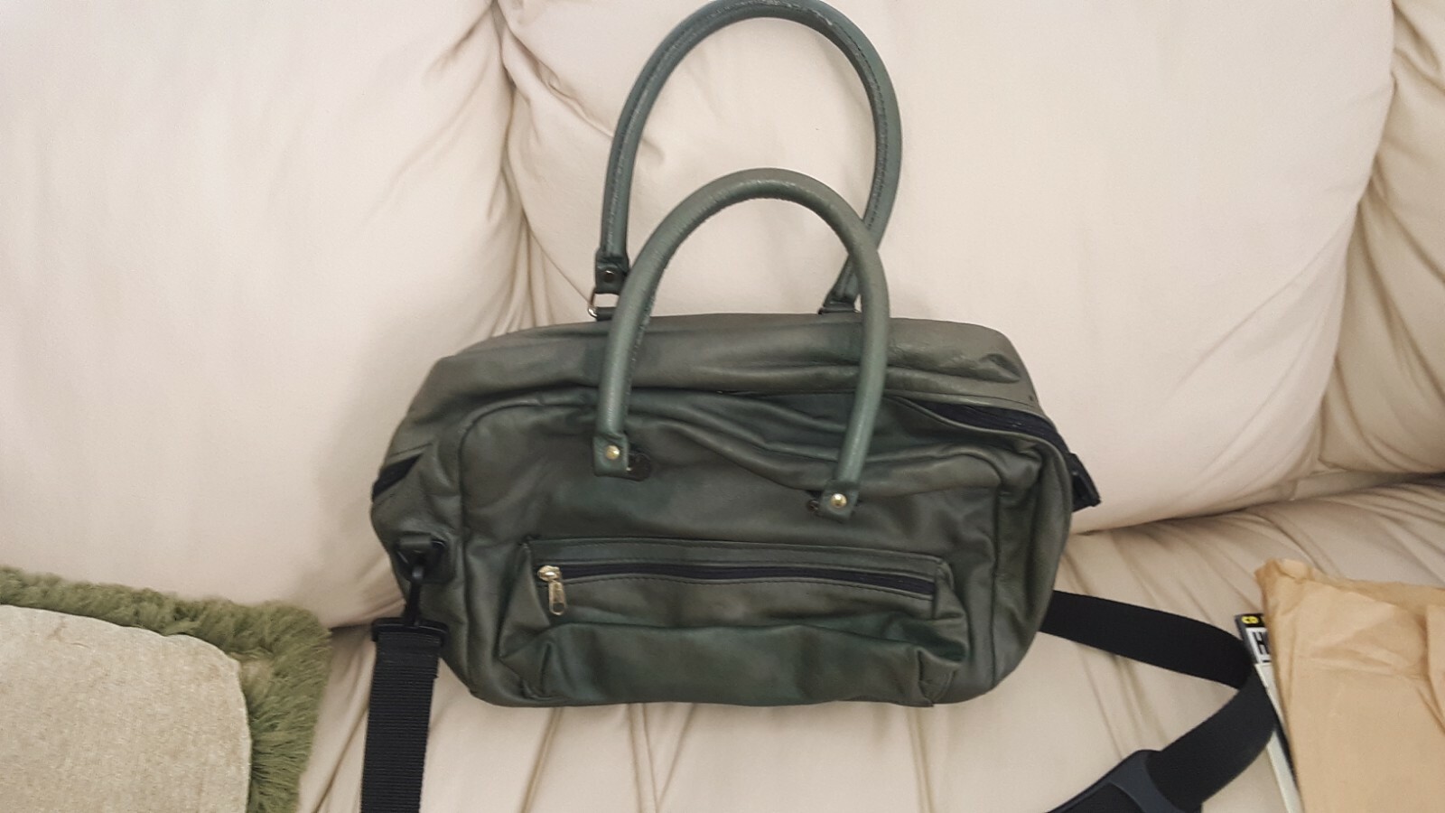 Professional Case Green Leather Multipocket Physi… - image 1