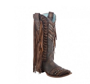 corral fringe leather western boot