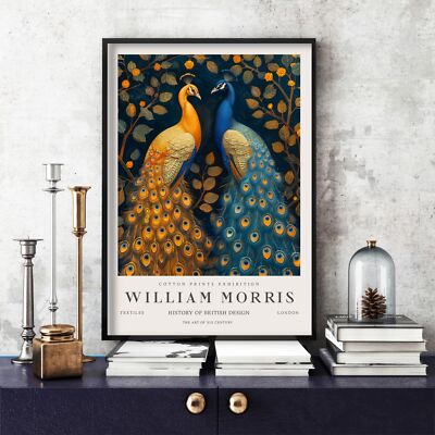 William Morris Druck, William Morris Ausstellung Poster Pfau, Vögel (361c)