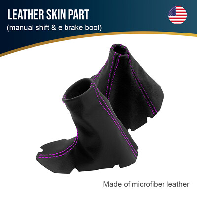 Fits 2003-2006 Dodge Viper Leather Manual Shift & E Brake Boot Purple Stitch