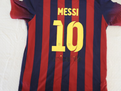 FC Barcelona 2013 Home Jersey #10 Messi Nike T-Shirt Size Boys L
