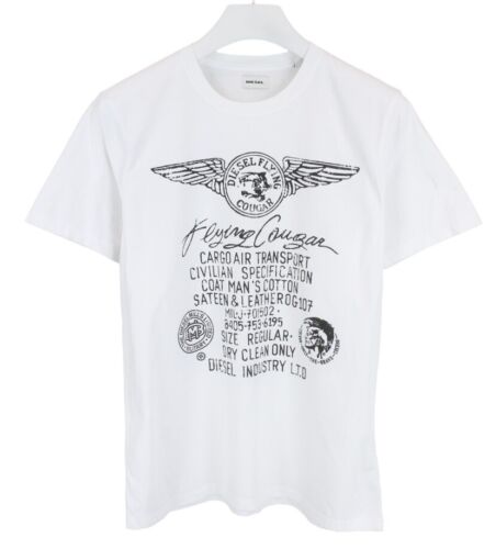 Diesel T-Shirt Herren MEDIUM kurzärmelig Strick Rundhalsausschnitt weiß - Bild 1 von 11