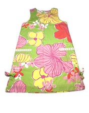 VTG Lilly Pulitzer Girls Sheath Sleeveless Lined Dress Floral With Pockets Sz 14