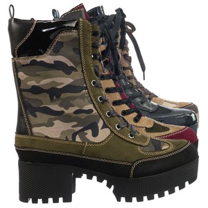 color block combat boots
