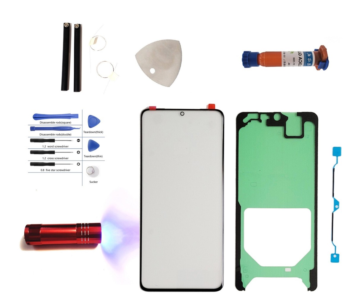 Screen Repair Kit Fit Galaxy S21 Ultra G998 Front Outer Glass Lens  Replacement