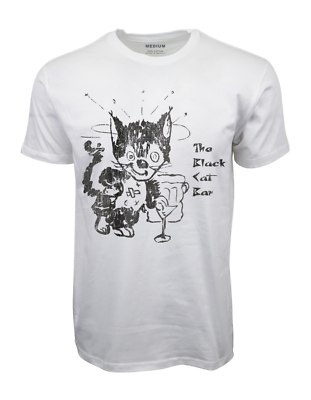 #ad THE BLACK CAT BAR ULTRA RARE GRAPHIC T SHIRT $14.99