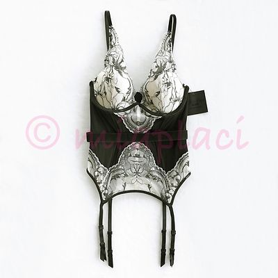 NWT Calvin Klein CK BLACK Embrace Lace Merry Widow #QF1624 Bare/Black 32D