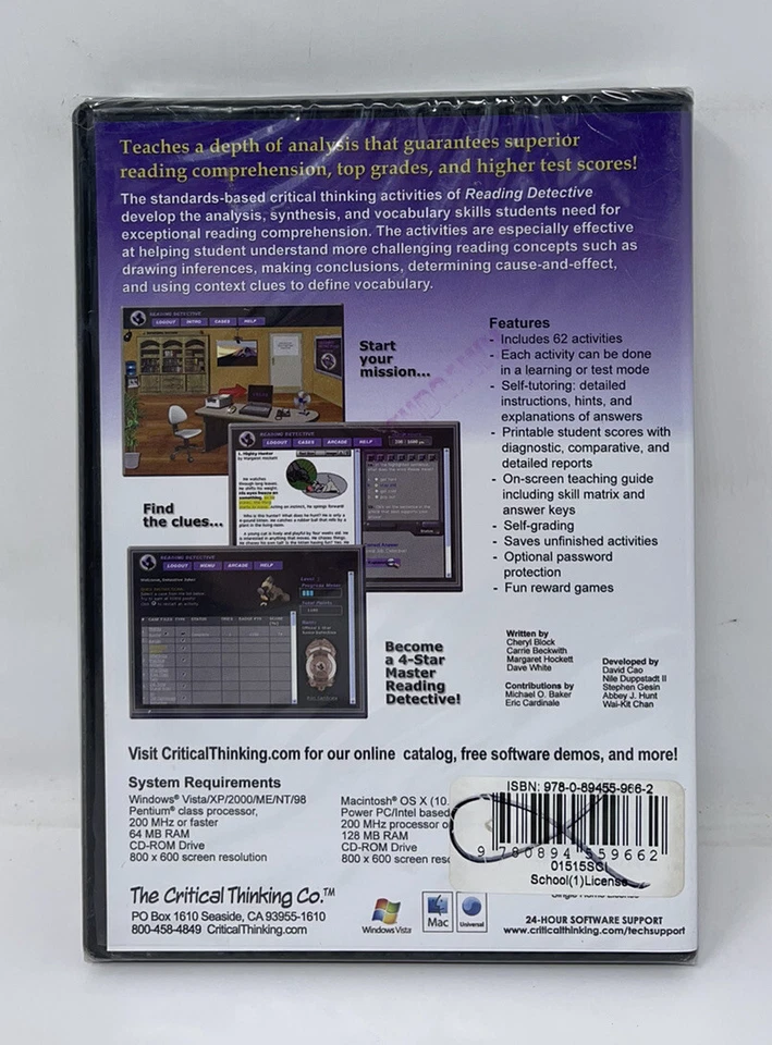 Critical Thinking Reading Detective PC/Mac School Educational Software Grade 3-4 - Image 2 of 2