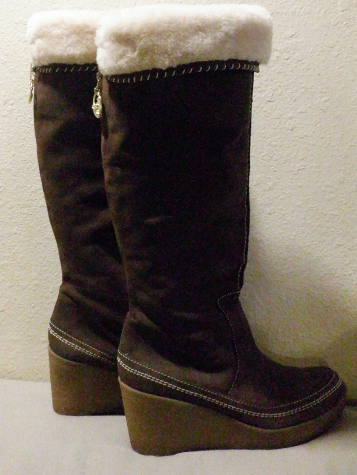 Botas hasta la rodilla Juicy Couture marrón cuña talla 7M Foto 3 de 4